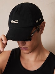 Reiss Black Roda Cap Reiss | Ché Logo-Embroidered Cap - Image 2 of 5