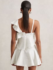 Reiss Ivory Hera Cotton Tiered Ruffle Mini Dress - Image 5 of 6
