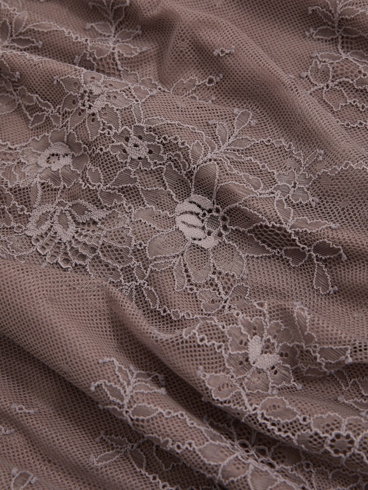 Reiss Taupe Brown Rita Lace Pencil Skirt - Image 6 of 6