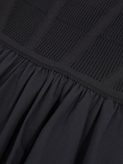 Reiss Navy Kori Perforated-Knit Cotton-Skirt Midi Dress - Image 5 of 5