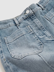 Reiss Light Blue Sakura Patch Pocket Flared Jeans - Image 7 of 7