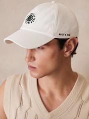 Reiss White Artola Cap Reiss | Ché Sun-Embroidered Cap - Image 2 of 5