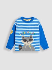 JoJo Maman Bébé Cobalt Blue Racoon Appliqué Top - Image 1 of 3