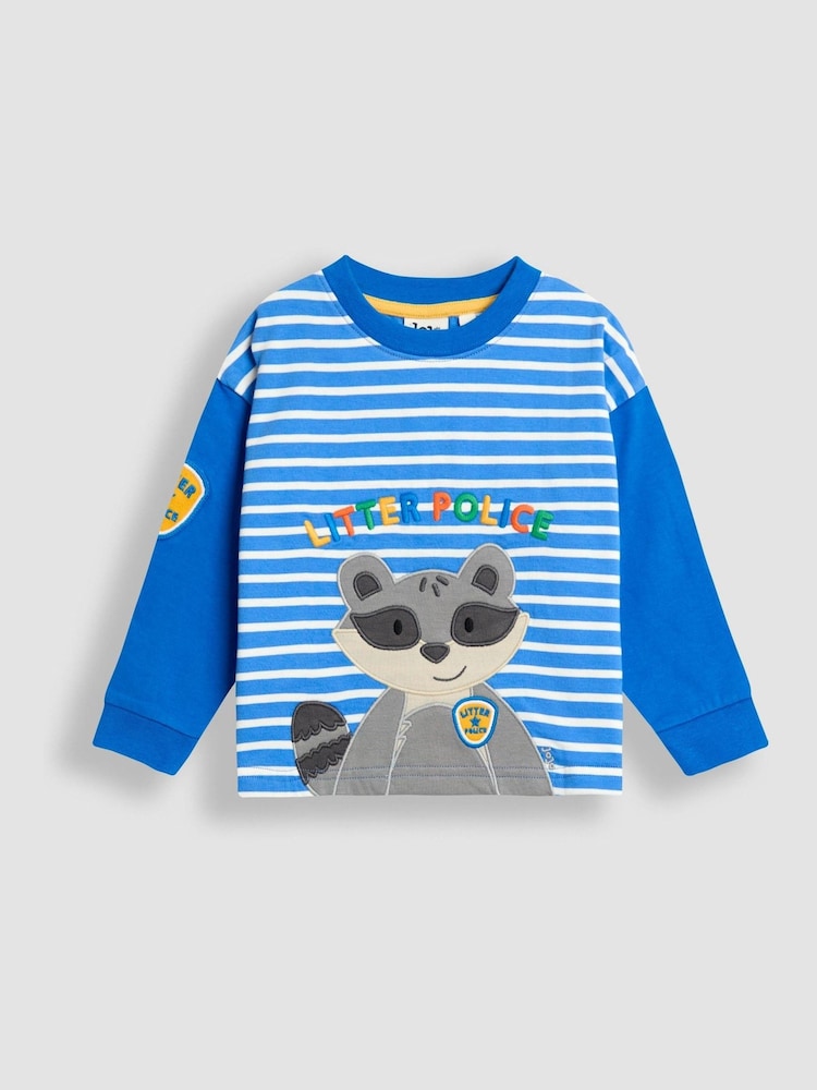 JoJo Maman Bébé Cobalt Blue Racoon Appliqué Top - Image 1 of 3
