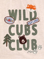JoJo Maman Bébé Natural Wild Cubs Club Graphic Appliqué Top - Image 3 of 3