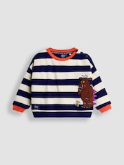 JoJo Maman Bébé Blue Stripe Appliqué Sweatshirt - Image 1 of 4