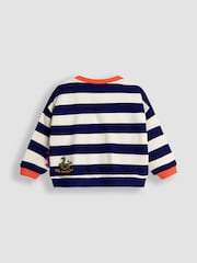 JoJo Maman Bébé Blue Stripe Appliqué Sweatshirt - Image 2 of 4