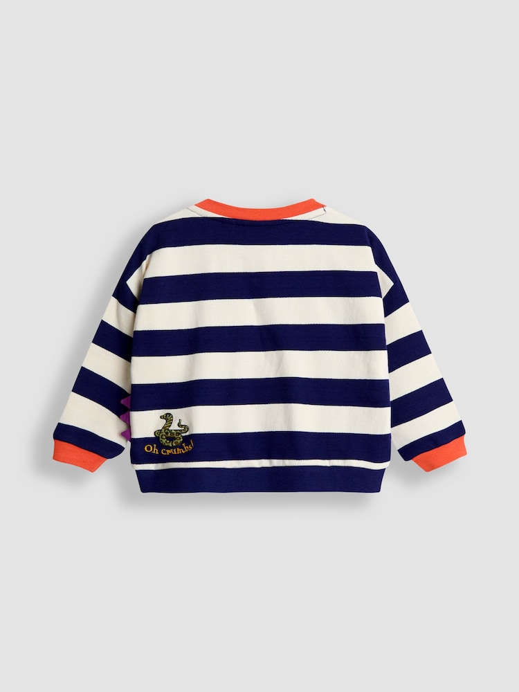 JoJo Maman Bébé Blue Stripe Appliqué Sweatshirt - Image 2 of 4
