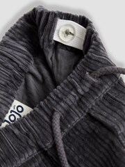 JoJo Maman Bébé Charcoal Grey Cord Cargo Trousers - Image 4 of 4