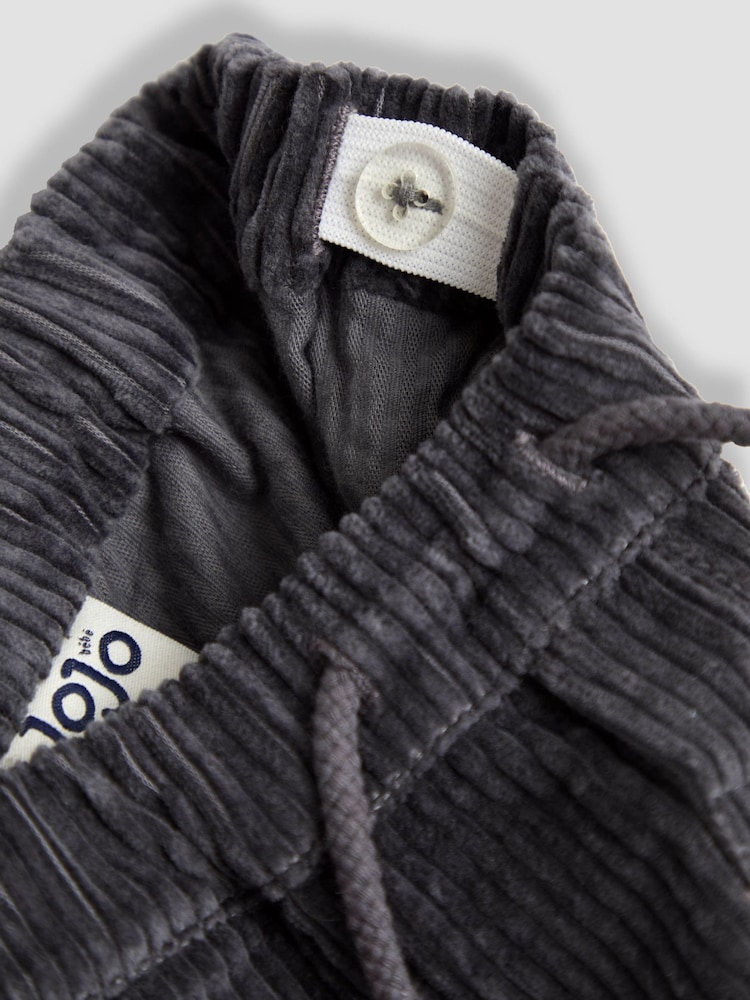 JoJo Maman Bébé Charcoal Grey Cord Cargo Trousers - Image 4 of 4