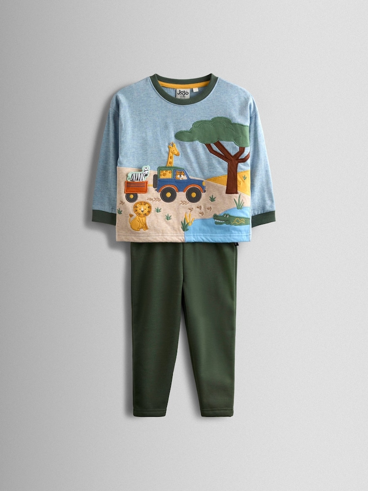 JoJo Maman Bébé Green 2-Piece Appliqué Top & Leggings Set - Image 1 of 6