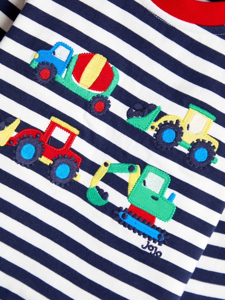 JoJo Maman Bébé Blue Classic Racer Applique Top - Image 3 of 3 JoJo Maman Bébé Blue Classic Racer Applique Top - Image 3 of 3