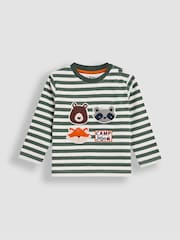 JoJo Maman Bébé Green Woodland Friends Appliqué Motif Top - Image 1 of 3