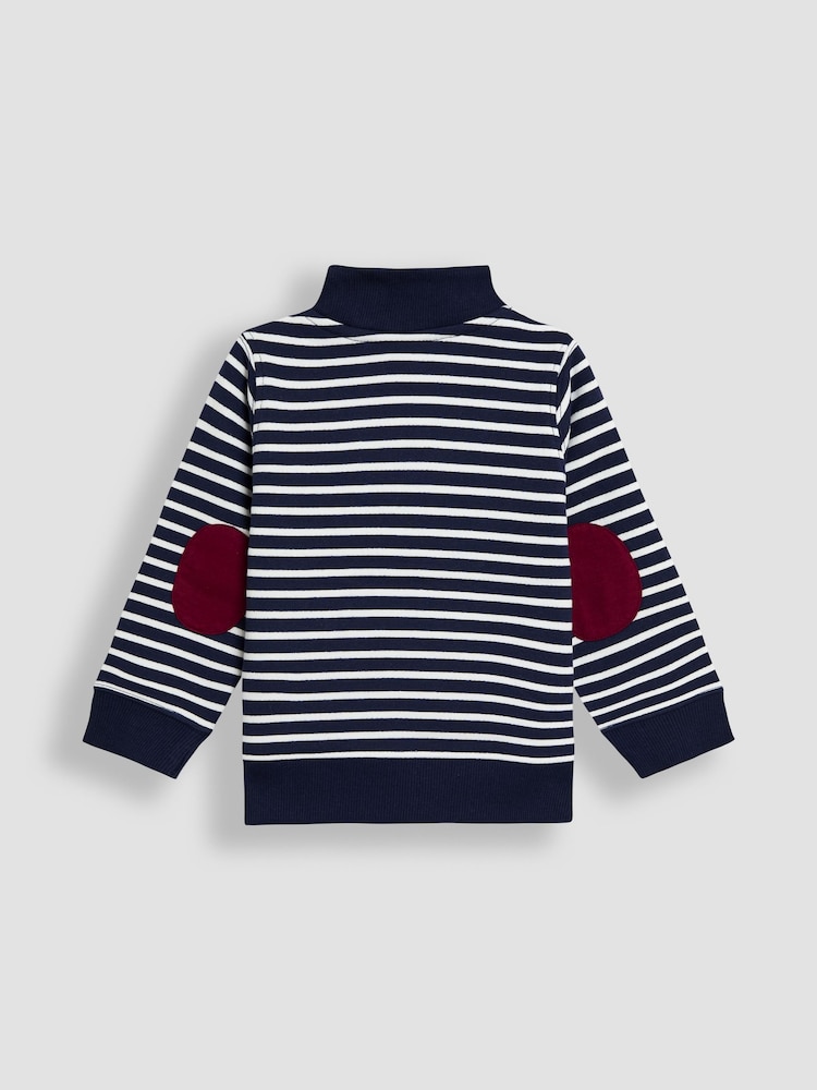 Marineblau/blau - JoJo Maman Bébé Tractor Applique Half-Zip Sweatshirt - Bild 2 von 3