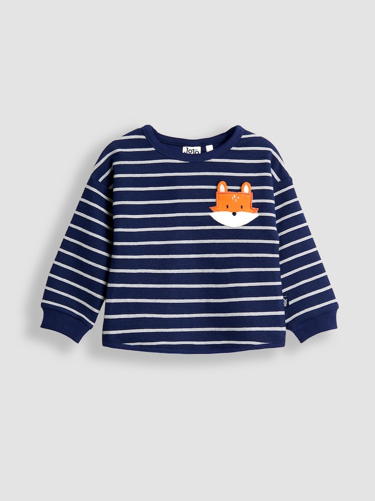 JoJo Maman Bébé Dark Blue Pocket Appliqué Top - Image 1 of 3