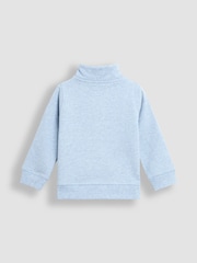 Blau - JoJo Maman Bébé Tractor Applique Half-Zip Sweatshirt - Bild 2 von 3