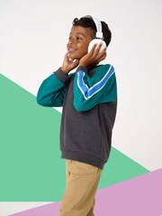 JoJo Maman Bébé Grey Appliqué Drop Shoulder Sweatshirt - Image 1 of 4