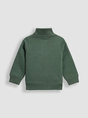 Grün - JoJo Maman Bébé Tractor Applique Half-Zip Sweatshirt - Bild 2 von 3