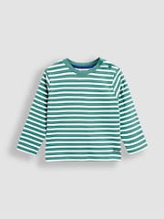 Jojo Maman Bébé Green Classic Stripe Top - Image 1 of 3