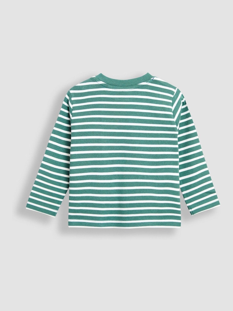 Jojo Maman Bébé Green Classic Stripe Top - Image 2 of 3