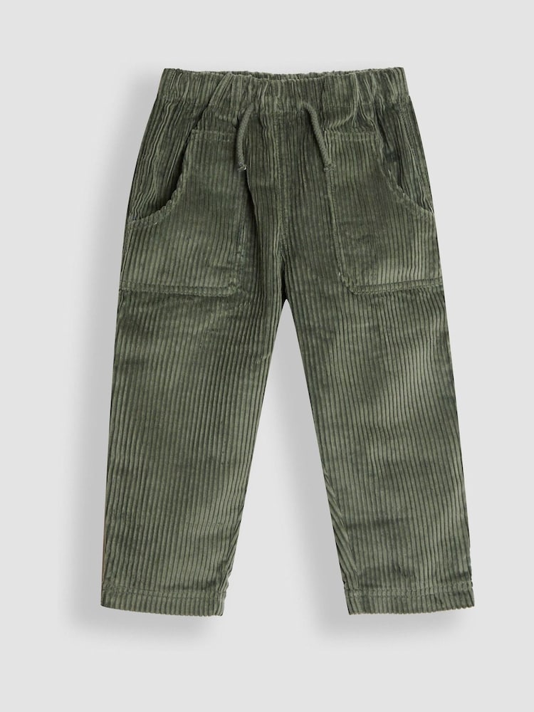 JoJo Maman Bébé Khaki Green Cord Pull On Trousers - Image 1 of 4