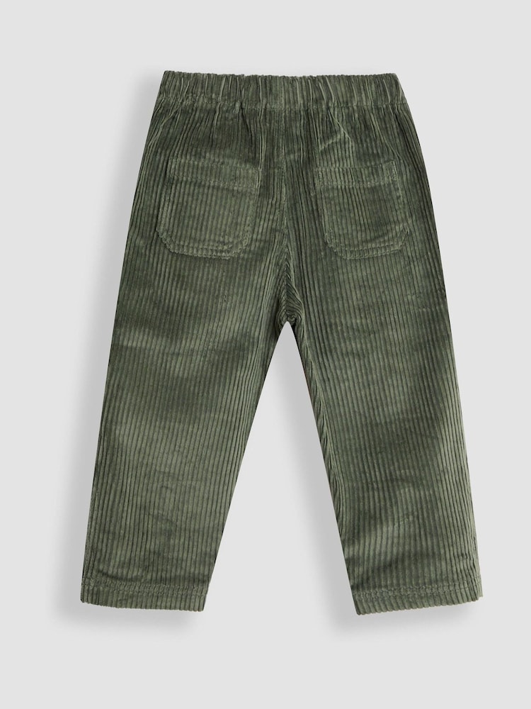 JoJo Maman Bébé Khaki Green Cord Pull On Trousers - Image 2 of 4