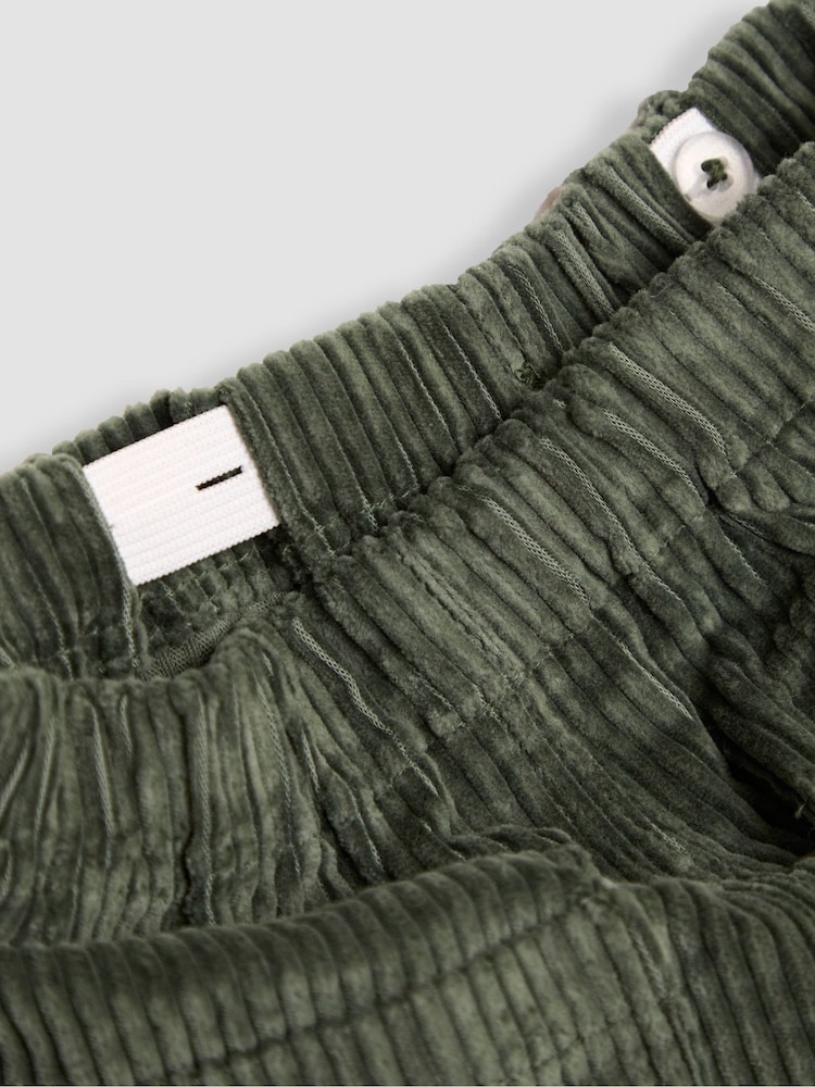 JoJo Maman Bébé Khaki Green Cord Pull On Trousers - Image 4 of 4