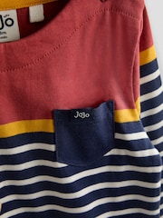 JoJo Maman Bébé Navy Blue Highland Cow Stripe Top - Image 4 of 4