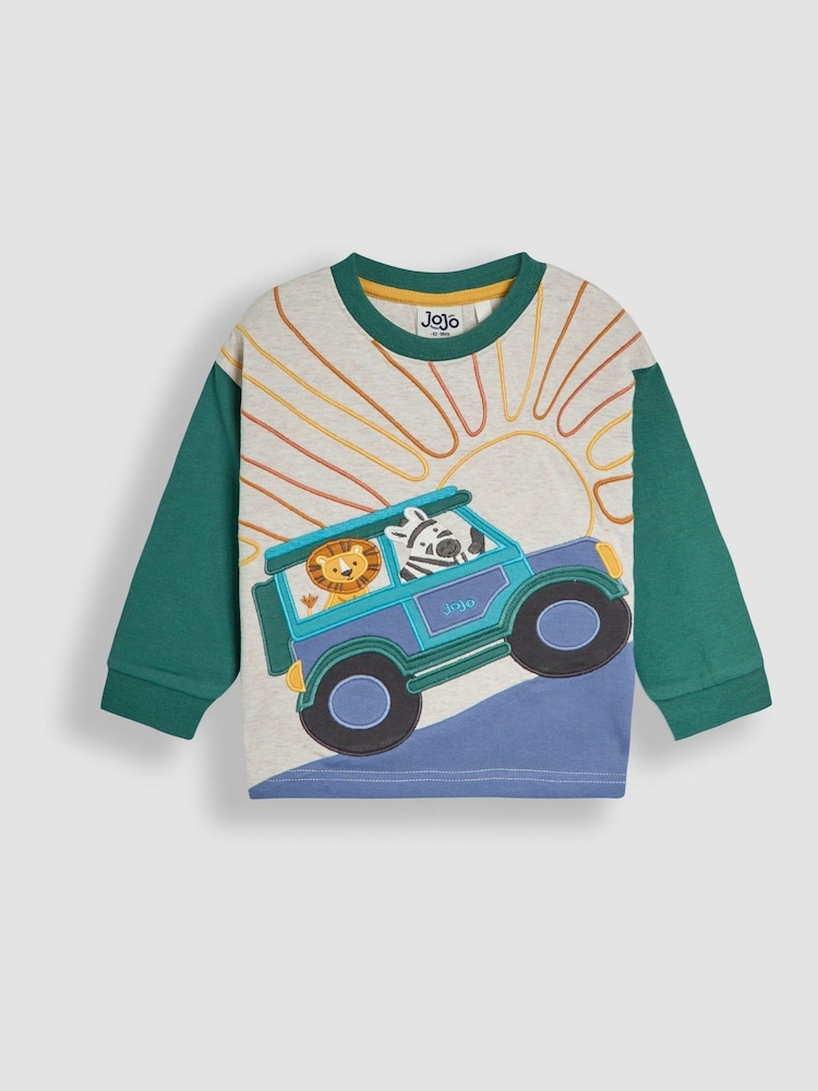 JoJo Maman Bébé Dark Green Appliqué Top - Image 1 of 3