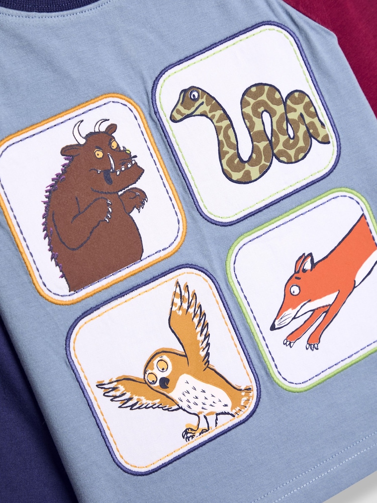 JoJo Maman Bébé The Gruffalo Blue Appliqué Patch Top - Image 3 of 3 JoJo Maman Bébé The Gruffalo Blue Appliqué Patch Top - Image 3 of 3