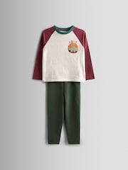 JoJo Maman Bébé Natural Dino 2-Piece Giraffe Top & Leggings Set - Image 1 of 7