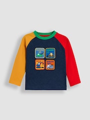 JoJo Maman Bébé Blue Appliqué Patch Top - Image 1 of 3