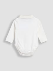 JoJo Maman Bébé Navy Blue 2-Pack Plain Long Sleeve Polo Shirt Bodies - Image 5 of 6