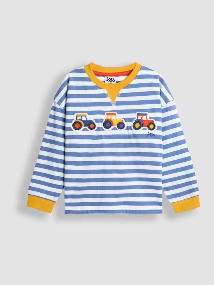 JoJo Maman Bébé Blue Appliqué Motif Top - Image 1 of 3