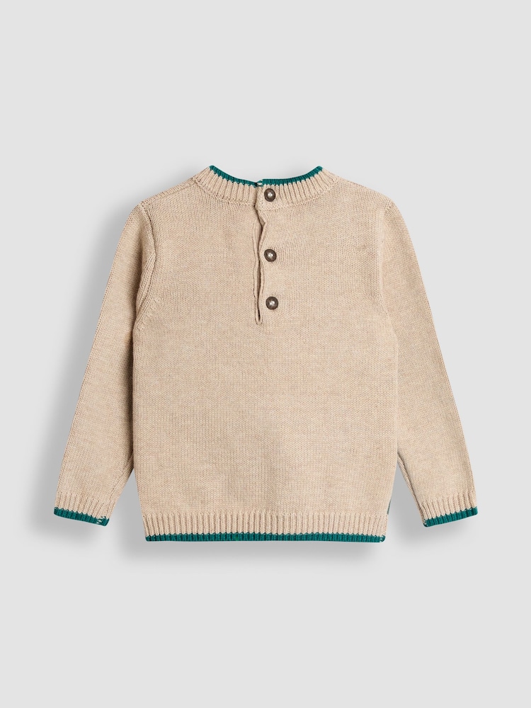 JoJo Maman Bébé Natural Christmas Scene Jumper - Image 2 of 3