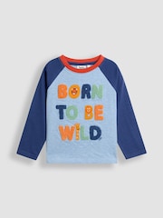 JoJo Maman Bébé Blue Graphic Appliqué Top - Image 1 of 3