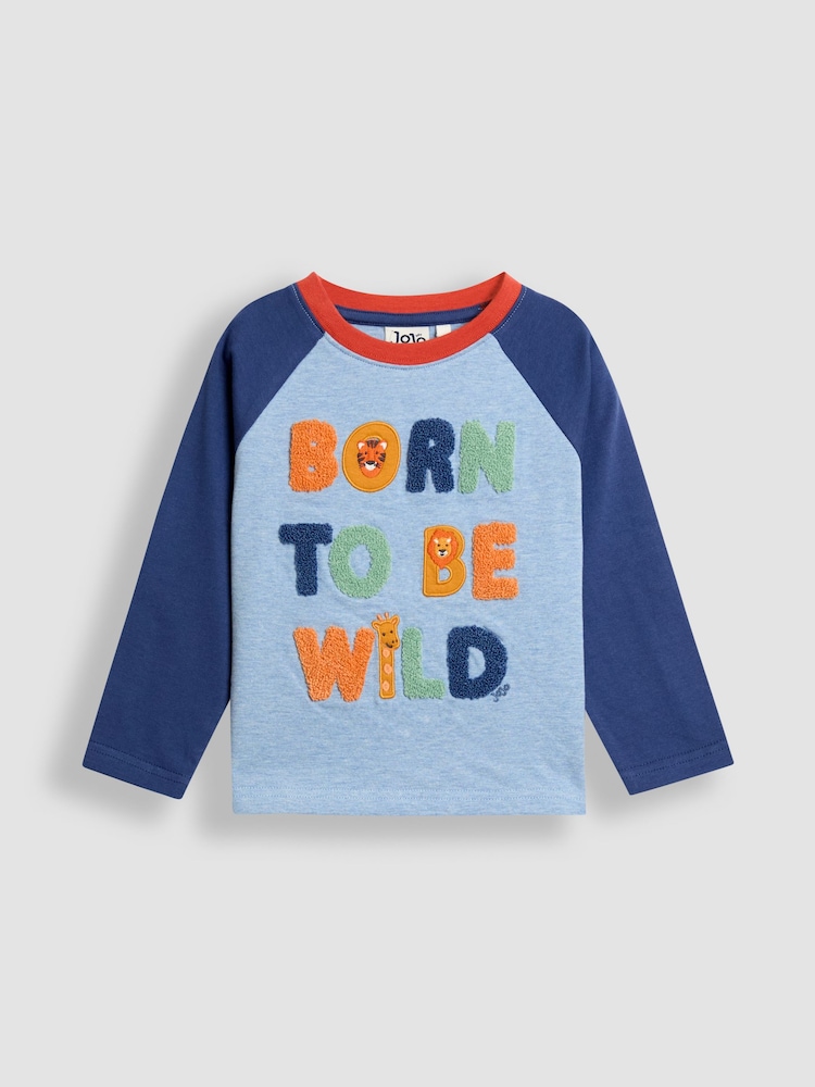 JoJo Maman Bébé Blue Graphic Appliqué Top - Image 1 of 3 JoJo Maman Bébé Blue Graphic Appliqué Top - Image 1 of 3