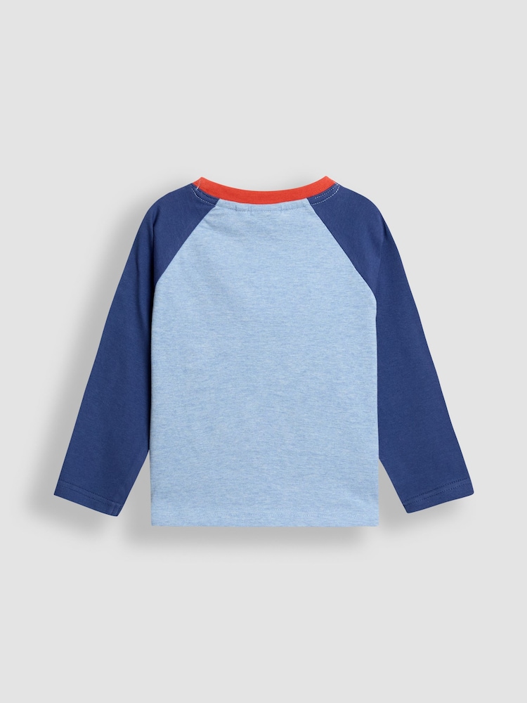 JoJo Maman Bébé Blue Graphic Appliqué Top - Image 2 of 3
