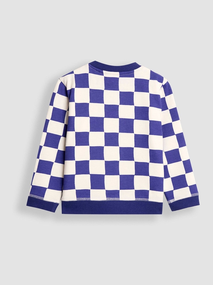 JoJo Maman Bébé Blue Ready to Race Appliqué Sweatshirt - Image 2 of 3 JoJo Maman Bébé Blue Ready to Race Appliqué Sweatshirt - Image 2 of 3