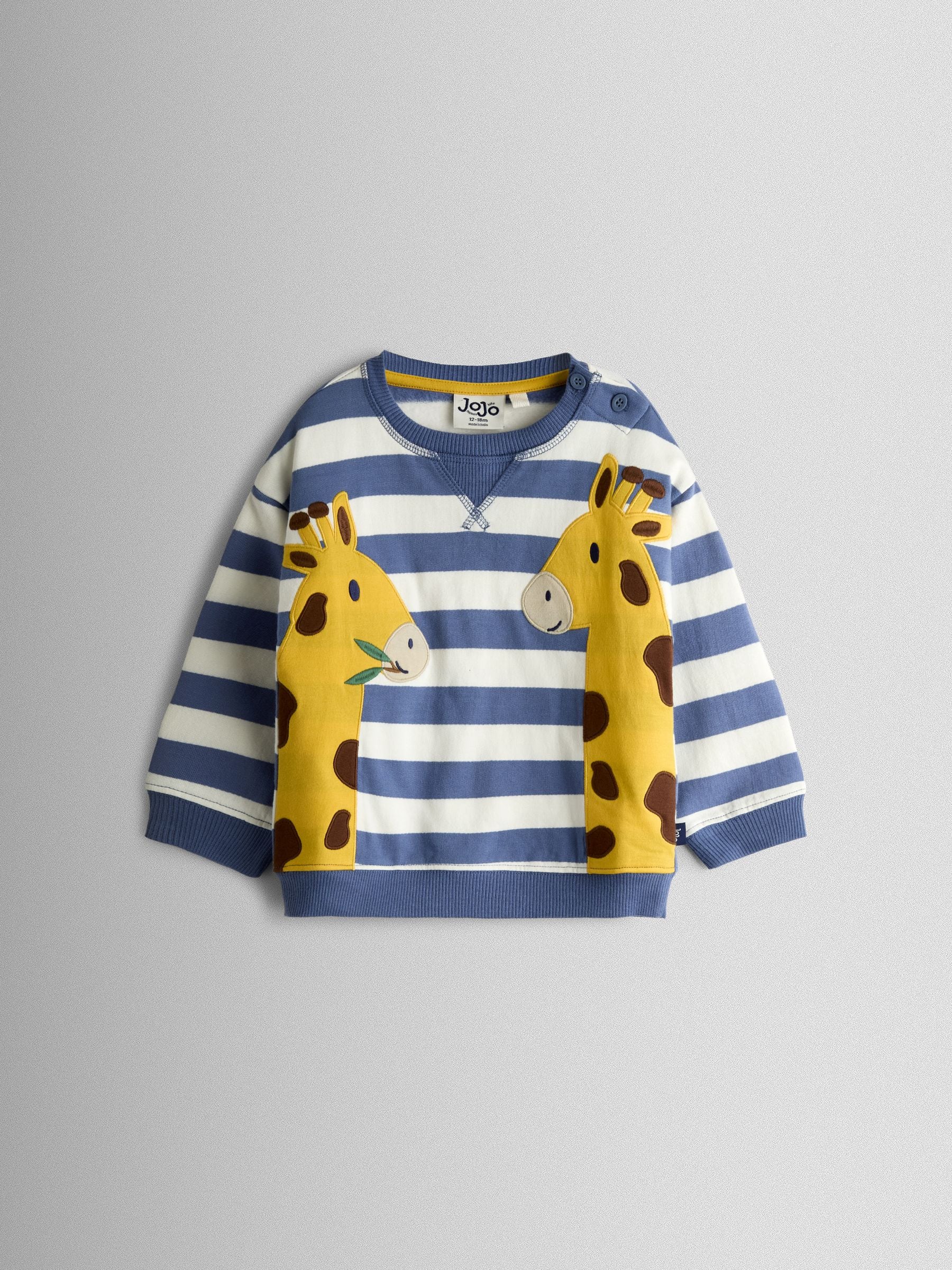 Jojo Maman Bébé Indigo/Blue Giraffe Appliqué Sweatshirt