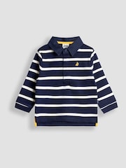 JoJo Maman Bébé Navy Blue Classic Stripe Rugby Top - Image 1 of 3