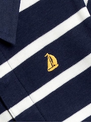 JoJo Maman Bébé Navy Blue Classic Stripe Rugby Top - Image 2 of 3