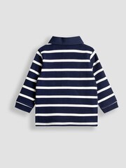 JoJo Maman Bébé Navy Blue Classic Stripe Rugby Top - Image 3 of 3