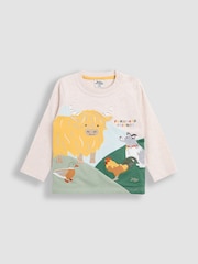 JoJo Maman Bébé Natural Appliqué Scene Top - Image 1 of 3
