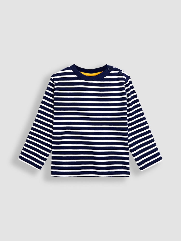 Jojo Maman Bébé Light Blue Classic Stripe Top - Image 1 of 3