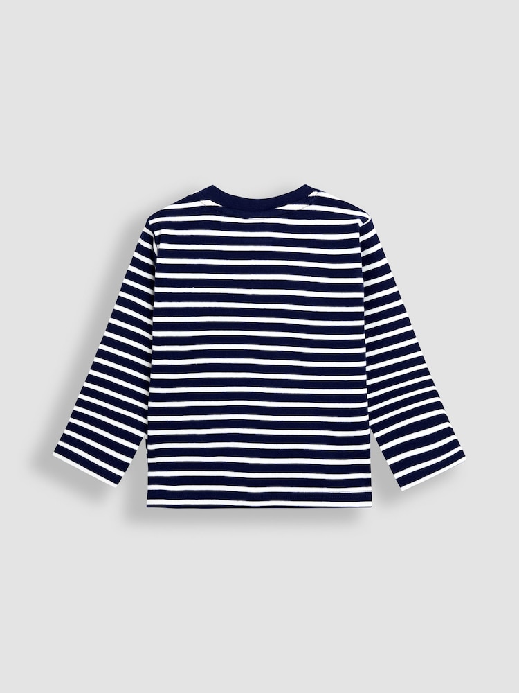 Jojo Maman Bébé Light Blue Classic Stripe Top - Image 2 of 3