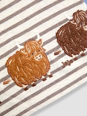 modra Highland Cow - Majica z našitkom in izvezenim žepom JoJo Maman Bébé - Slika 2 iz 4