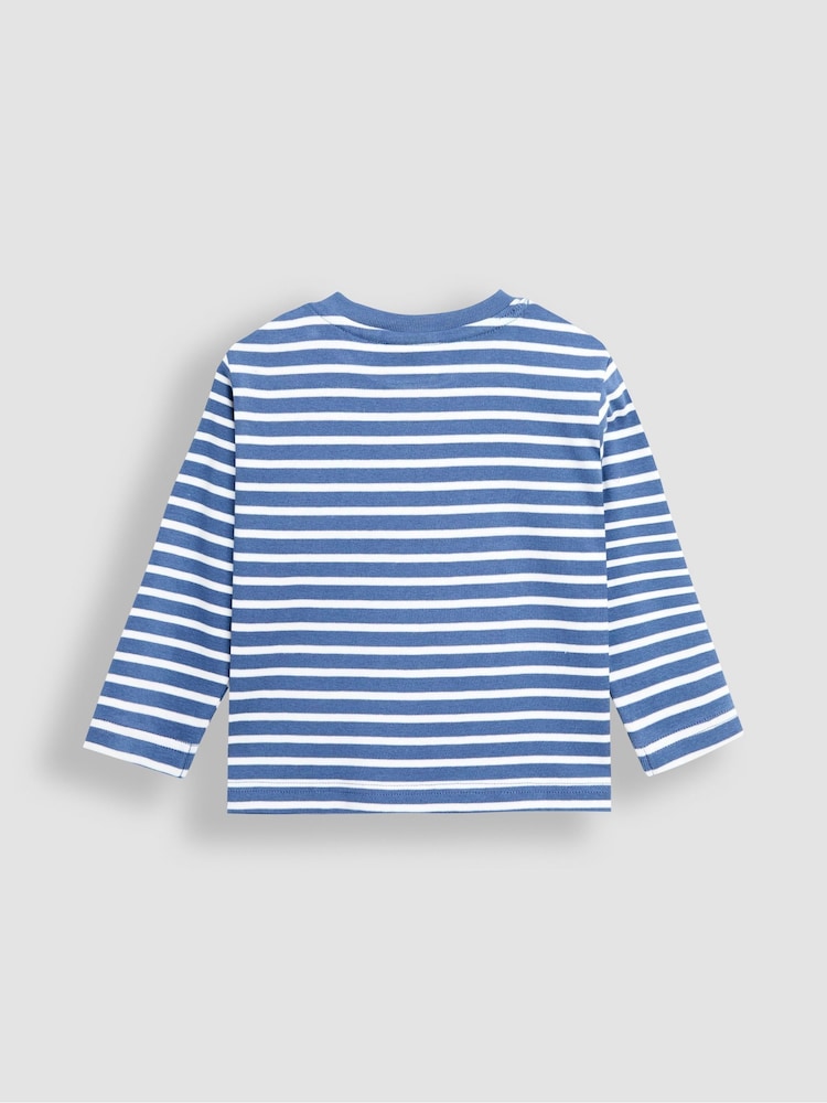 Jojo Maman Bébé Blue Classic Stripe Top - Image 2 of 3
