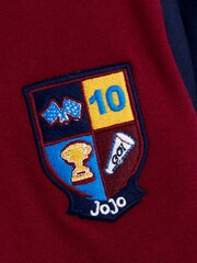JoJo Maman Bébé Burgundy Red Appliqué Badge Rugby Top - Image 3 of 4