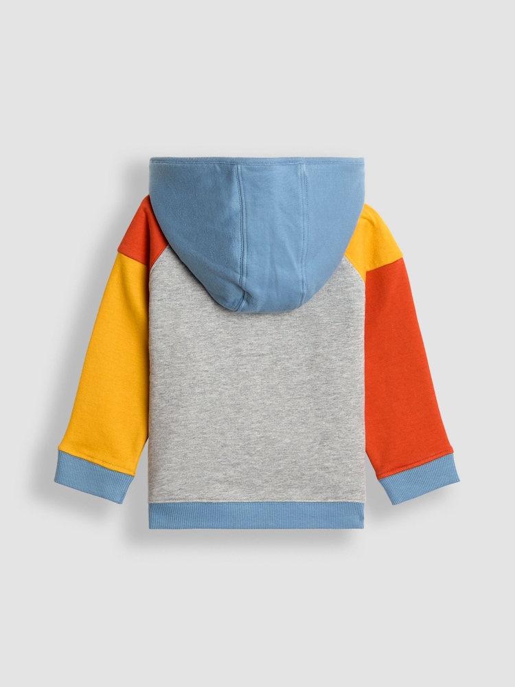 JoJo Maman Bébé Grey Appliqué Hooded Sweatshirt - Image 2 of 4